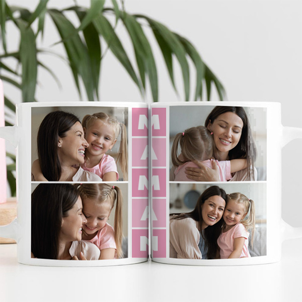 Tasse Maman Cubes avec Quatre Photos personnalisée