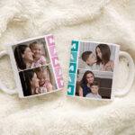 Vignette de Tasse Maman Cubes avec Quatre Photos personnalisée