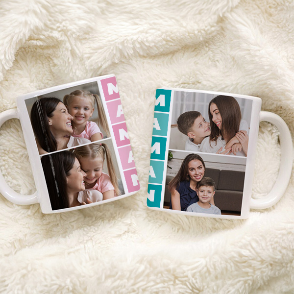 Tasse Maman Cubes avec Quatre Photos personnalisée