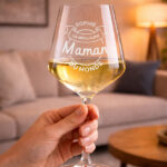 Vignette de Verre à Vin pour la Meilleure Maman avec Prénom personnalisé