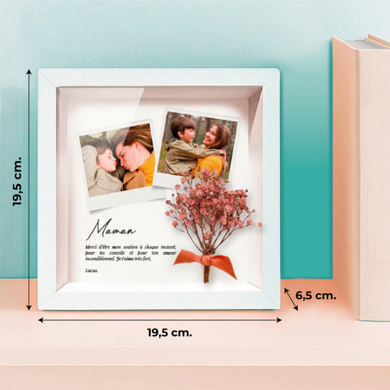 Cadre avec fleurs et photos personnalisées