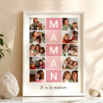 Vignette de Affiche pour Maman avec Cadres Roses et Photos personnalisées