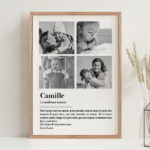 Vignette de Affiche Définition de Maman en Noir et Blanc avec Photos personnalisées