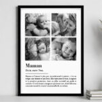 Vignette de Affiche Définition de Maman en Noir et Blanc avec Photos personnalisées