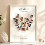 Vignette de Affiche Maman Cœur en Photos Polaroid personnalisées