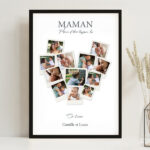 Vignette de Affiche Maman Cœur en Photos Polaroid personnalisées