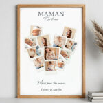 Vignette de Affiche Maman Cœur en Photos Polaroid personnalisées