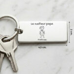 Vignette de Porte-clés en acier au design familial avec petits personnages personnalisés