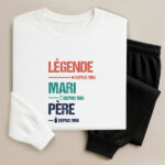 Pyjama Légende, Mari et Père avec texte personnalisé Vignette de Pyjama Légende, Mari et Père avec texte personnalisé