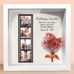 Cadre avec Fleurs Style Pellicule avec Photos personnalisées Vignette de Cadre avec Fleurs Style Pellicule avec Photos personnalisées