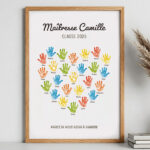 Vignette de Affiche pour Enseignants avec Mains et Prénoms personnalisés