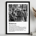Vignette de Affiche Définition d’Enseignant en Noir et Blanc avec Photos personnalisées