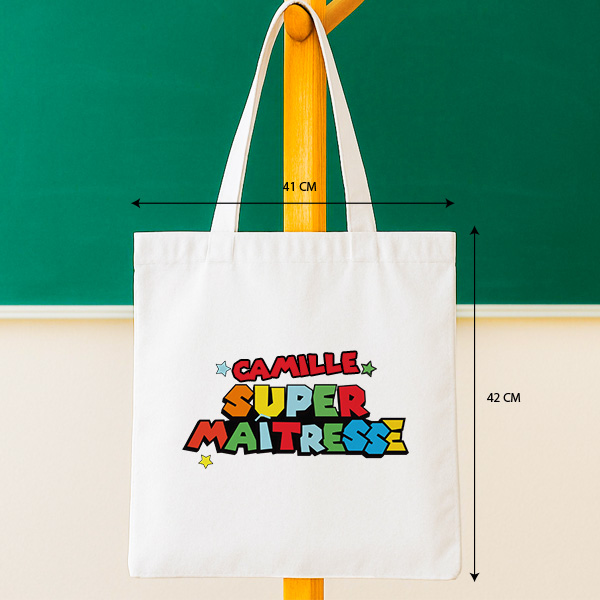 Tote Bag Super Profe avec Prénoms personnalisés