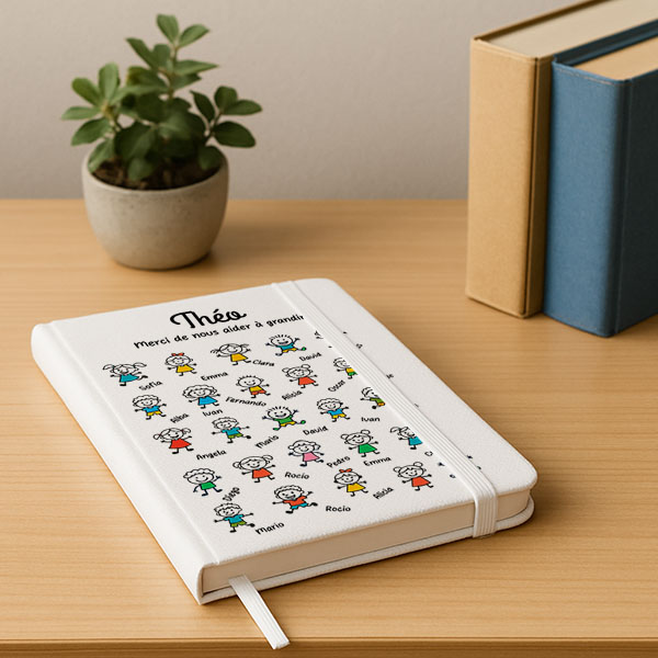 Carnet avec Petits Personnages et Prénoms personnalisés