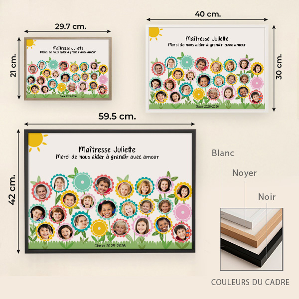 Affiche pour Enseignants en Fleurs avec Photos personnalisées