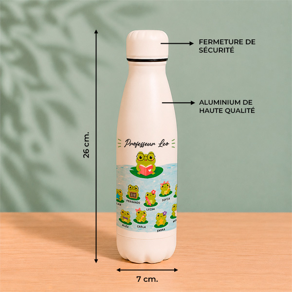 Bouteille avec Petites Grenouilles et Prénoms personnalisés