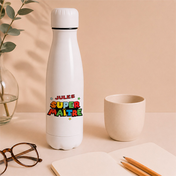 Bouteille Super Profe avec Prénoms personnalisés