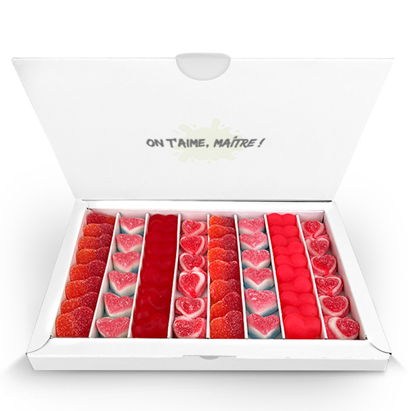 Boîte de Bonbons Mains Colorées avec Prénoms et Texte personnalisée