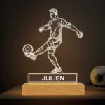 Lampe Joueur de Football avec Prénom personnalisée Vignette de Lampe Joueur de Football avec Prénom personnalisée