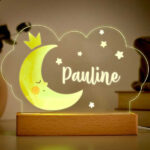 Vignette de Lampe Enfant Lune en Couleur avec Prénom personnalisée