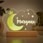 Vignette de Lampe Enfant Lune en Couleur avec Prénom personnalisée