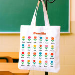Vignette de Tote Bag Fleurs avec Prénoms personnalisée