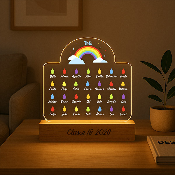 Lampe Pluie avec Prénoms et Texte personnalisée