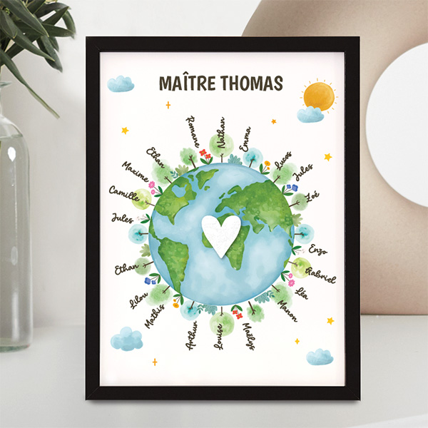 Plaque Planète avec Prénoms Personnalisés