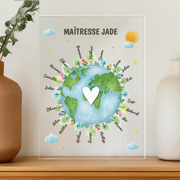 Plaque Planète avec Prénoms Personnalisés