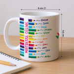Vignette de Tasse Crayons de Couleur avec Prénoms personnalisée