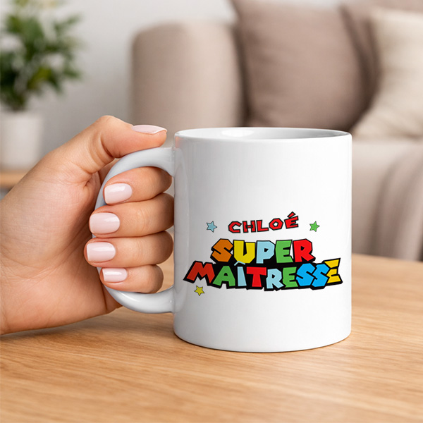 Mug Super Profe avec Prénoms personnalisés