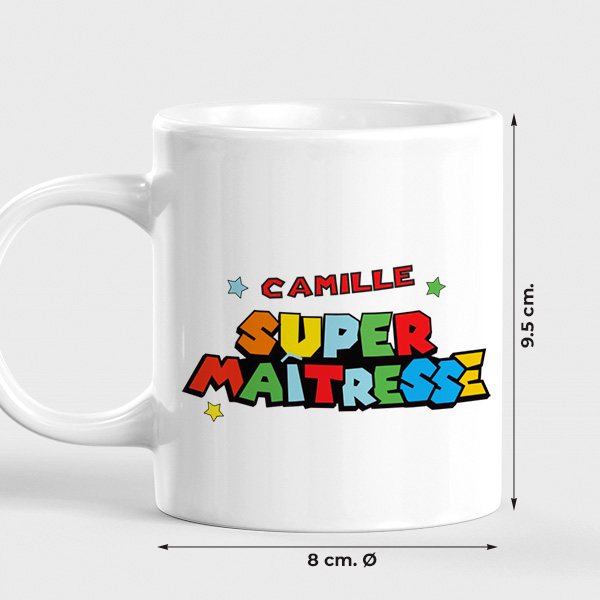 Mug Super Profe avec Prénoms personnalisés