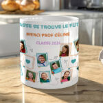 Vignette de Tasse avec Photos des Élèves et Texte personnalisée