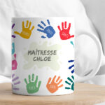 Vignette de Tasse Mains Colorées avec Prénoms et Texte personnalisée