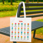 Vignette de Tote Bag Fleurs avec Prénoms personnalisée