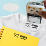 Vignette de Tampon pour vêtements pour enfants avec nom et dessin personnalisé