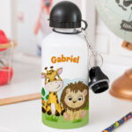 Bouteille Enfant Animaux de la Jungle personnalisée Vignette de Bouteille Enfant Animaux de la Jungle personnalisée