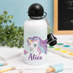 Vignette de Bouteille Enfant Licornes personnalisée