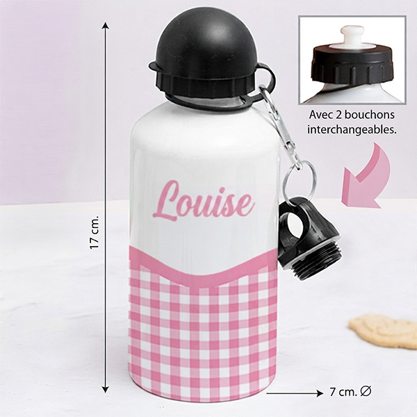 Bouteille Enfant Carreaux personnalisée