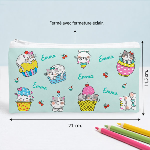 Trousse Scolaire Enfant Petits Chats personnalisée