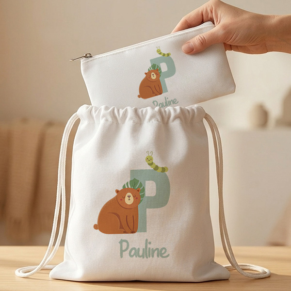Trousse Enfant avec Initiale Personnalisée