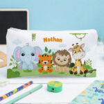 Trousse Scolaire Enfant Animaux de la Jungle personnalisée Vignette de Trousse Scolaire Enfant Animaux de la Jungle personnalisée