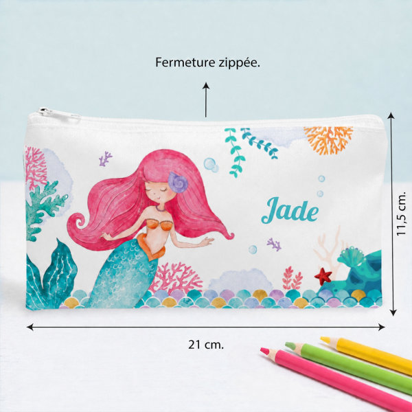 Trousse Scolaire Enfant Petite Sirène personnalisée