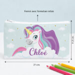 Vignette de Trousse Scolaire Enfant Licornes personnalisée