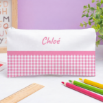 Vignette de Trousse Scolaire Enfant Carreaux personnalisée
