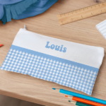 Vignette de Trousse Scolaire Enfant Carreaux personnalisée