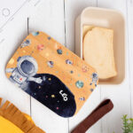 Vignette de Boîte à Repas Enfant Astronaute personnalisée avec Couvercle en Bambou