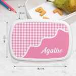 Vignette de Boîte à Repas Enfant Carreaux personnalisée