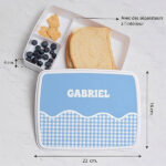 Vignette de Boîte à Repas Enfant Carreaux personnalisée