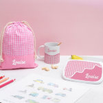 Vignette de Boîte à Repas Enfant Carreaux personnalisée